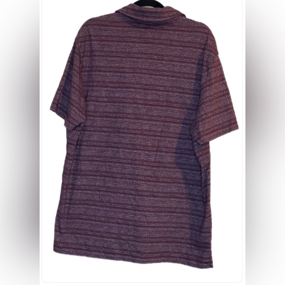 01.Algo Stitch Fix Mens Polo Shirt Size 2XL Maroon Striped Short Sleeve Classic - Picture 3 of 7